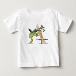 Kids Dragon Individuelle Name Monogram A Kinderzim Baby T-shirt
