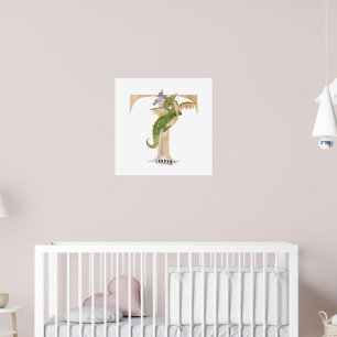 Kids Dragon Individuelle Name Monogram T Kinderzim Poster