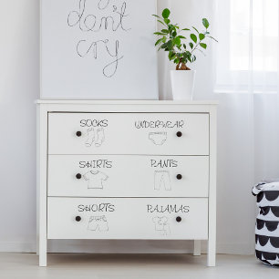 Kids Dresser Labels Set für Bekleidungsorganisatio