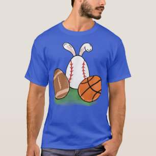 Kids Easter Boys Baseball Basketball Bunn T-Shirt