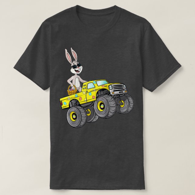 Kids Easter Rabbit Reitmonster Truck Funny Boys T-Shirt (Design vorne)