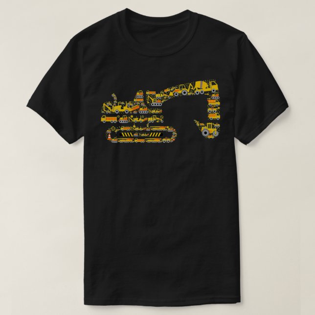 Kids Ecavator Construction Trucks  T-Shirt (Design vorne)