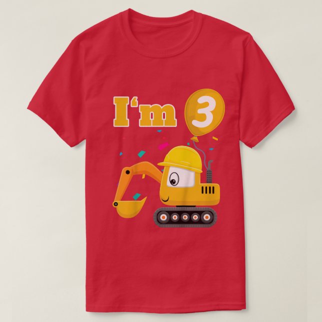 Kids Ecavator Digger Bulldozer Im 3. T-Shirt (Design vorne)