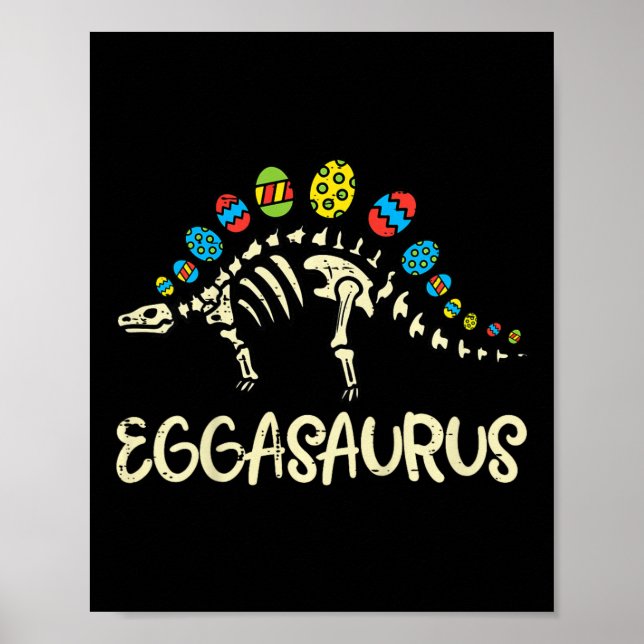 Kids Eggasaurus Easter Stegosaurus Dinosaur Boys K Poster (Vorne)