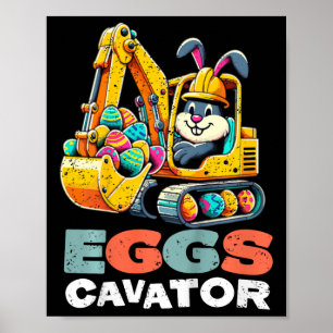 Kids Eggs Cavator Osterfest Bunny Grabhüter Boys Poster