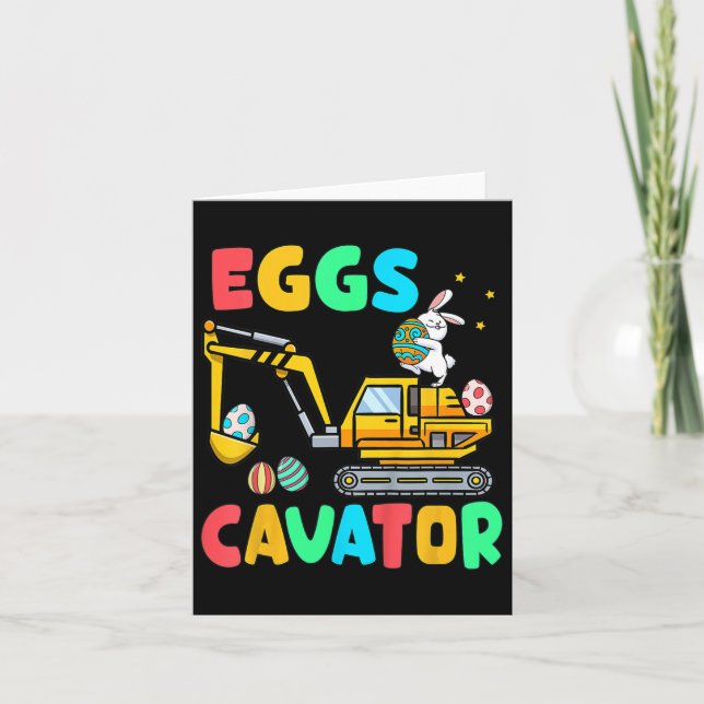Kids Eggscavator Funny Ostergrabungsgrab Egg Hunti Karte (Vorderseite)