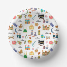 Kids Eid Mubarak Papier-Schale – Farbige islamisch