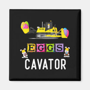 Kids-Eierbagger Frohe Ostern Lustiger Bagger Suche Magnet