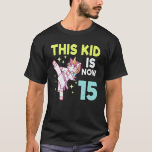 Kids Einhorn Karate Geburt Geboren 15 Karate T-Shirt