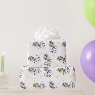 Kids Einhorn Zebra Geschenkpapier