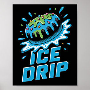 Kids Eishockeypuck-Drip-Grafik Eiscreme-Drip B Poster