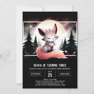 Kids Enchanted Wolf Birthday Einladung