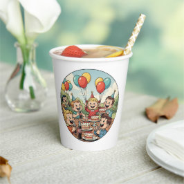 Kids Enjoying their Cakes, Sodas and Balloons Pappbecher