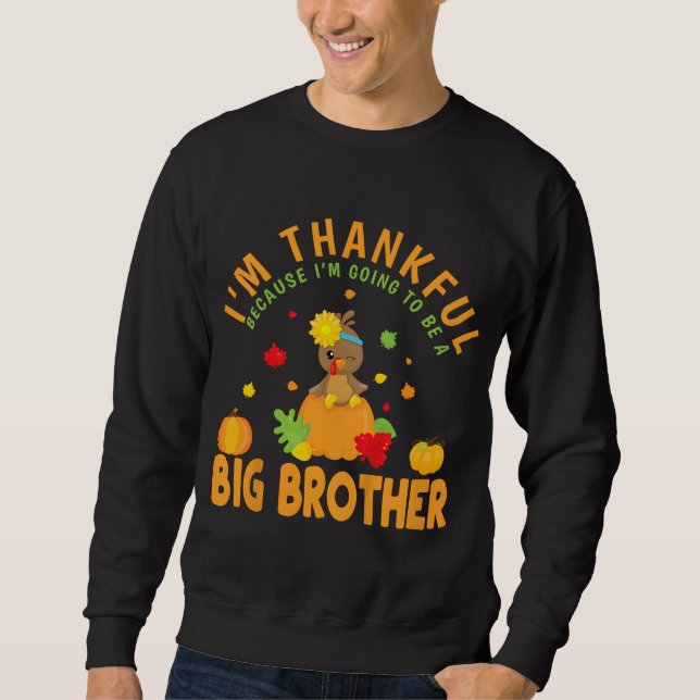 Kids Erntedank Baby Ankündigung Big Brother Sweatshirt (Vorderseite)