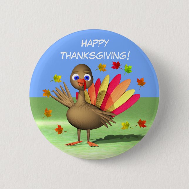 Kids Erntedank Baby Türkei Button (Vorderseite)