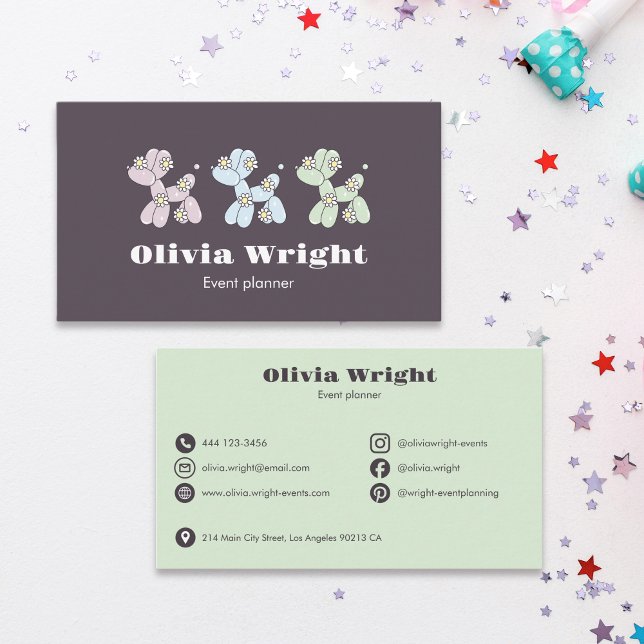 Kids Event Balloon Dogs Party Planner Visitenkarte (Von Creator hochgeladen)