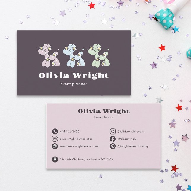 Kids Event Balloon Dogs Party Planner Visitenkarte (Von Creator hochgeladen)