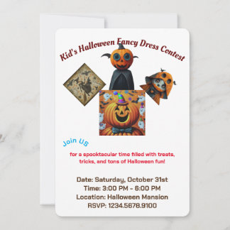 Kid's Extravagant-Dress-Halloween-Party-Wettbewerb Einladung