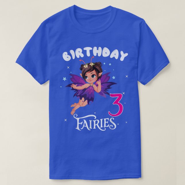 Kids Fairy Birthday Party 3 Jahre alt Fairy Birthd T-Shirt (Design vorne)