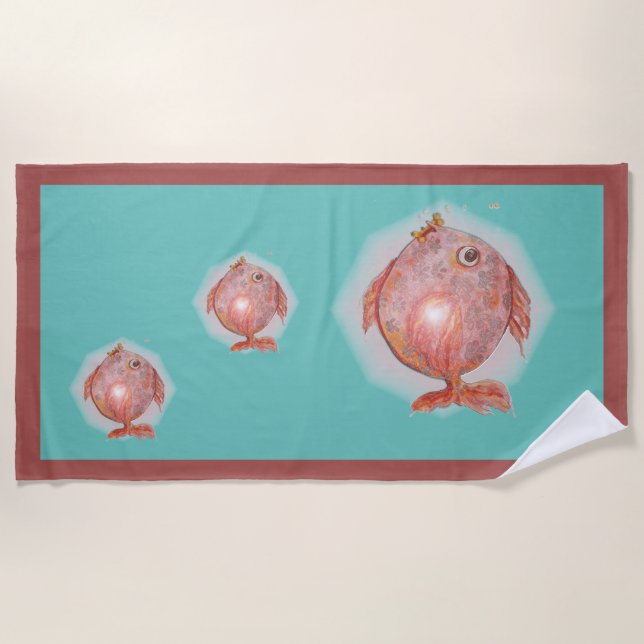 Kids Fantasy Fish Beach Strandtuch (Vorderseite)
