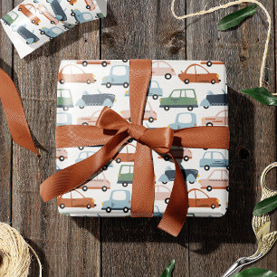 Kids farbenfroh Retro Car und LKW Muster Geschenkpapier