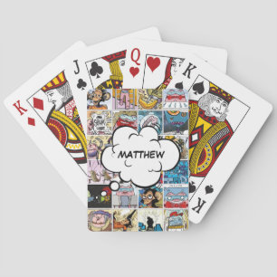 Kids farbenfrohe Coole Zeichen Faces Collage Name Spielkarten