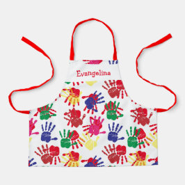 Kids farbenfrohe gestrichene Handdrucke Schürze