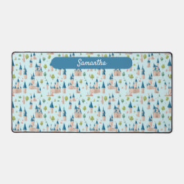 Kids Fee Burg blauer magischer Name Schreibtischunterlage