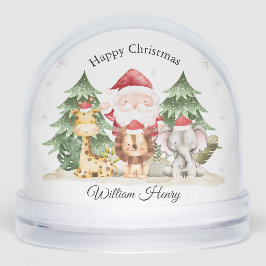 Kids Festive Santa Jungle Animals Snow Globe Gift Schneekugeln