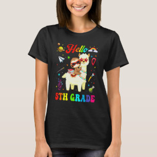 Kids Fifth Grade Squad Süße Lama Faultier Zurück z T-Shirt