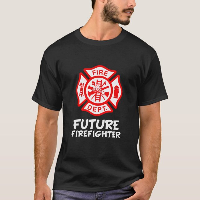 Kids Fire Department Fireman Symbol Funny Future F T-Shirt (Vorderseite)