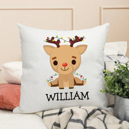 Kids First Christmas Niedlich Rentier Name Kissen