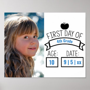 Kids First Day of School Picture with Age / Date Poster