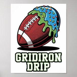 Kids Footll Grafik Gridiron Eis Drip Jungen Y Poster