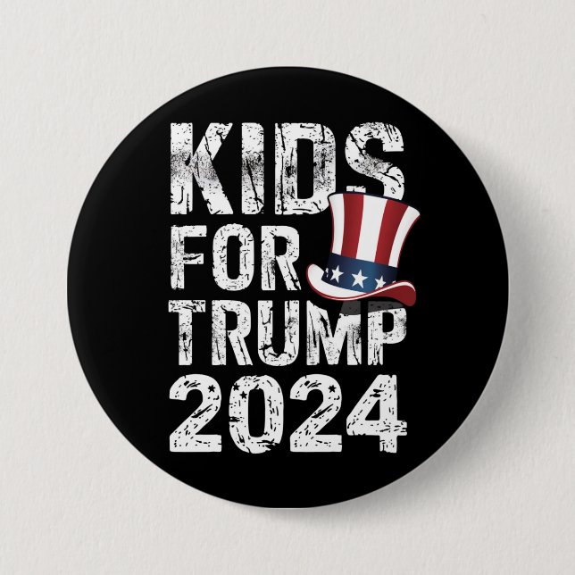 Kids for Trump USA Election 2024 Button (Vorderseite)