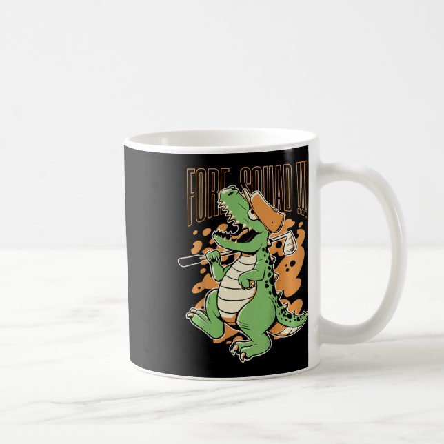 Kids Fore Squad T-rex Dinosaur Golf Player Graphic Kaffeetasse (Rechts)