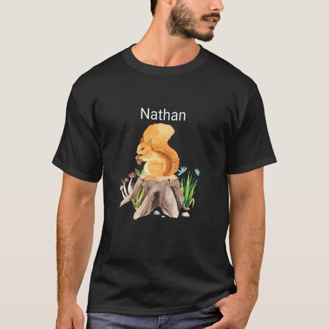Kids Forest Tierhörnchen mit dem Namen Nathan T-Shirt (Vorderseite)