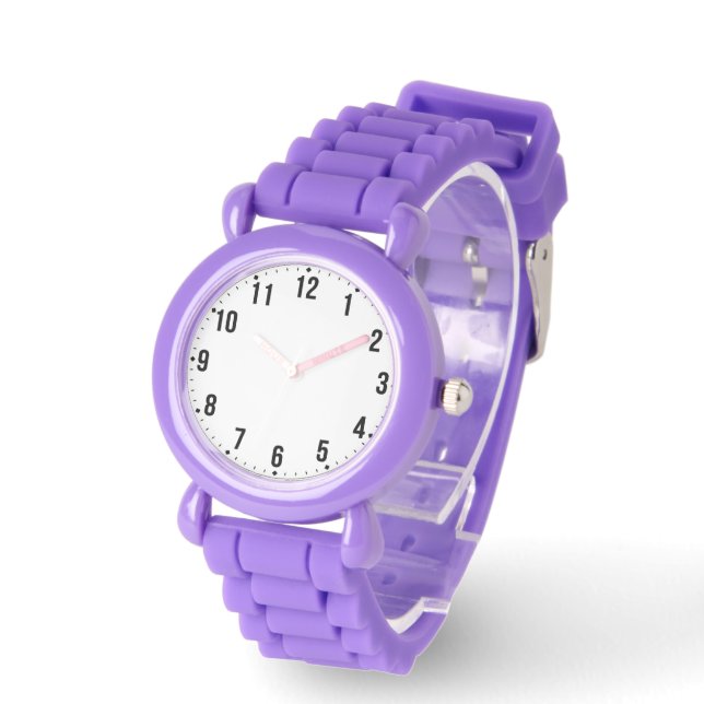Kids Formal Photo Watch with Purple Silicone Strap Armbanduhr (Winkel)