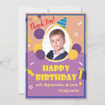 Kids Foto Balloons Happy Birthday Personalize Dankeskarte<br><div class="desc">Kids Foto Balloons Gruß Geburtstag Personalize Dankeschön Karte ist großartig zu senden an alle,  die Sie bedanken müssen. Personalisieren Sie es mit einem Foto und Informationen.</div>