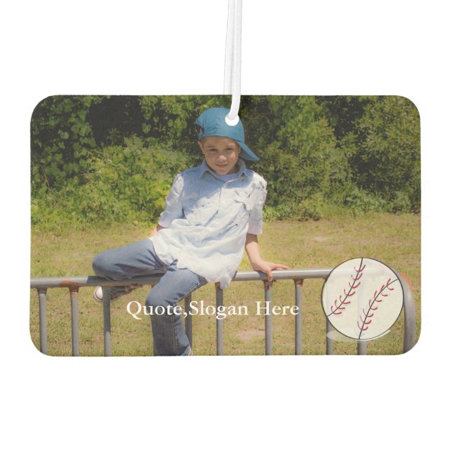 Kids Foto Baseball Zitat Name Air Freshener Autolufterfrischer (Rückseite)