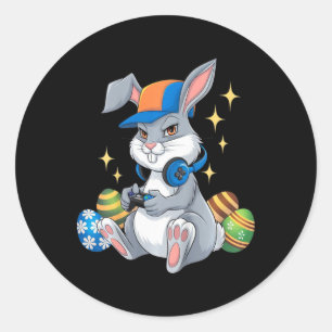 Kids Frohen Ostertag Videospiel Bunny Eier Gaming Runder Aufkleber
