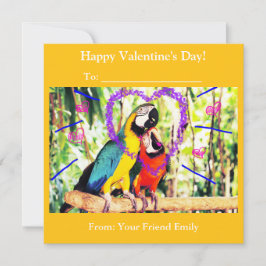 Kids Funky Klassenzimmer Valentine's Liebe Parrots Feiertagskarte