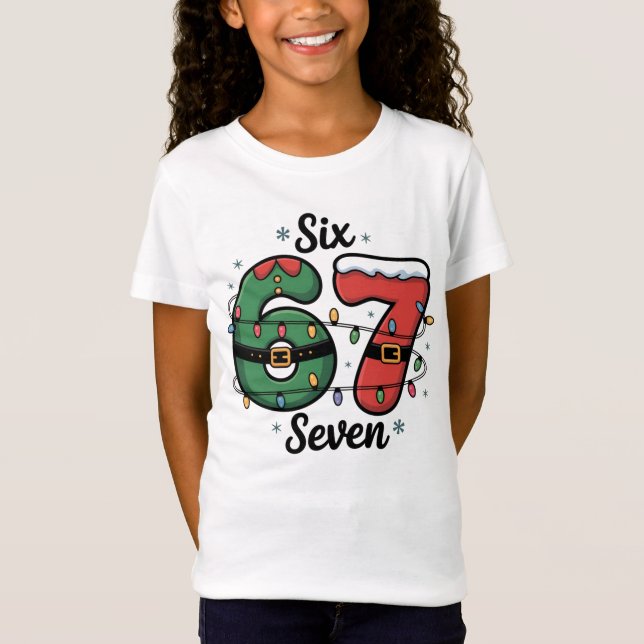 Kids' Funny 67 Christmas Lights Holiday T-Shirt (Vorderseite)