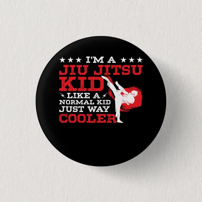 Kids Funny BJJ & MIXED MARTIAL ARTS Design Brazili Button (Vorderseite)