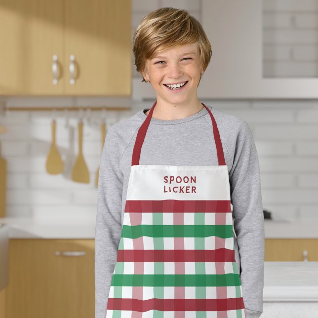 Kids Funny Christmas Backen Kariert Spocker Licker Schürze (Von Creator hochgeladen)