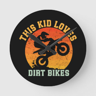 Kids Funny Dirt Bike Runde Wanduhr