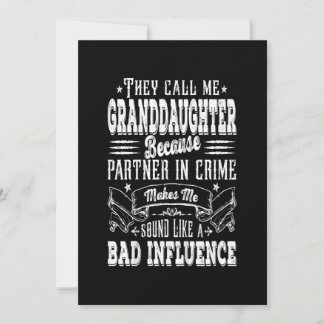 Kids Funny Grandtochter Mama Bad Influence Mütter Feiertagskarte
