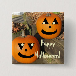 Kids Funny Halloween Country Pumpkins Button