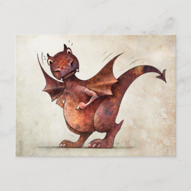 Kid's Funny Little Dragon Postkarte (Vorderseite)