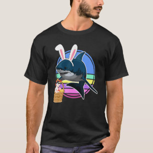 Kids Funny Oaster Bunny Hai mit Eierkörbe Rückzieh T-Shirt
